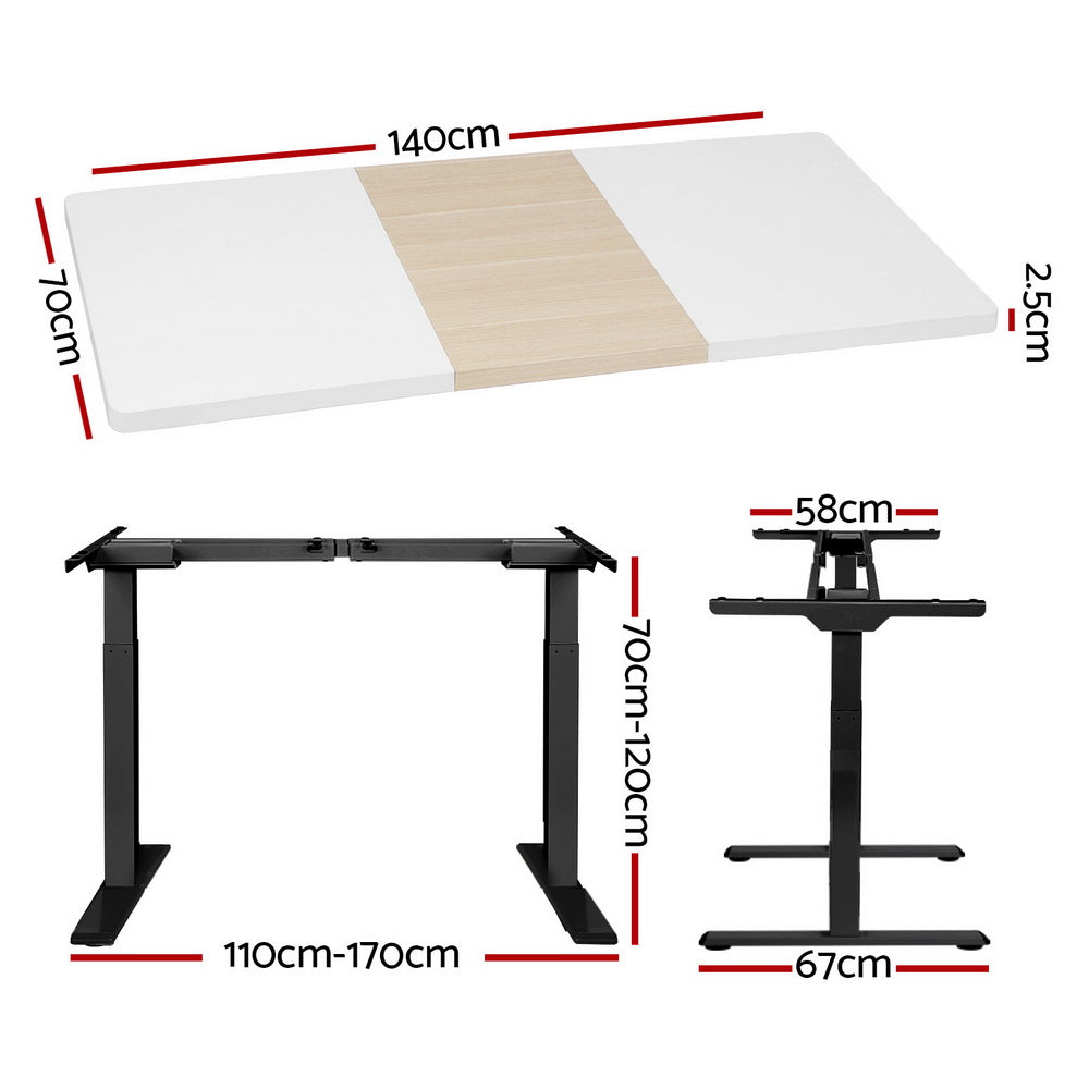 Marlook Standing Desk Motorised Electric Dual Motor 140cm