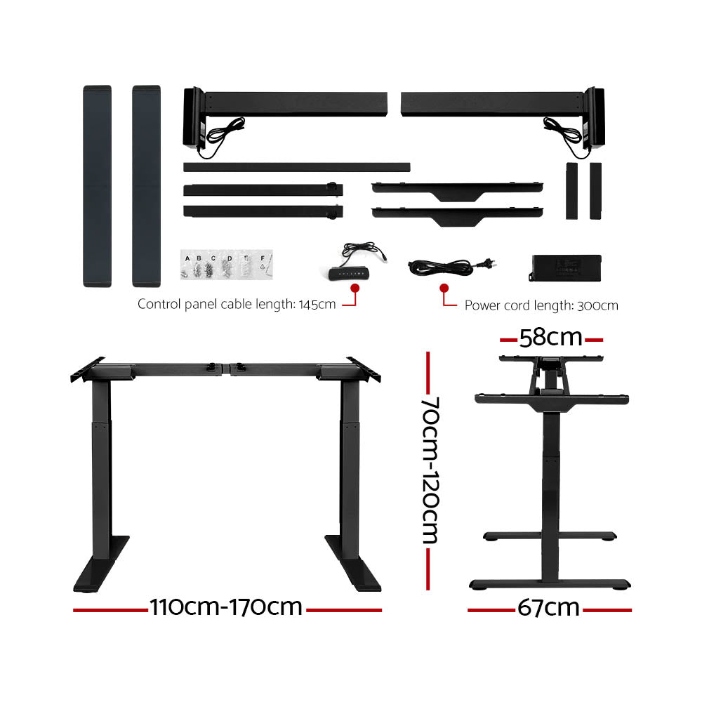 Marlook Standing Desk Motorised Dual Motor Rustic Brwon 120CM