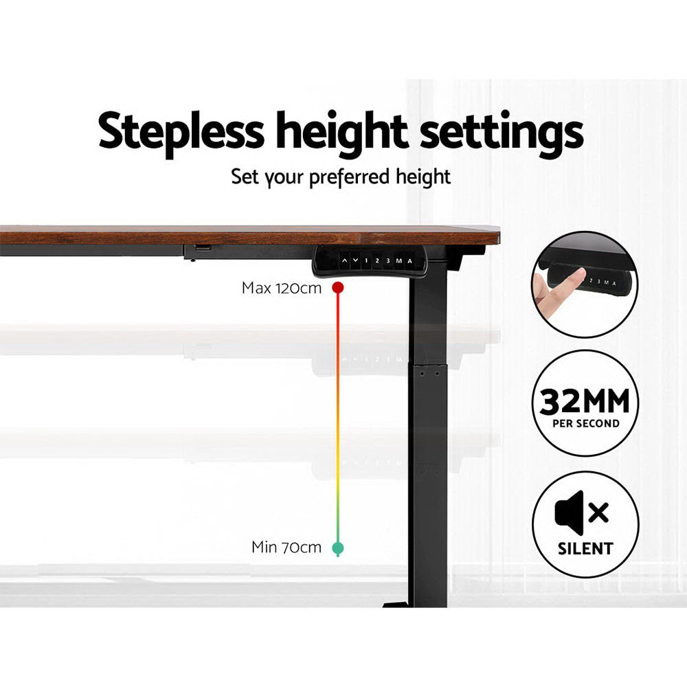 Marlook Standing Desk Motorised Dual Motor Rustic Brwon 120CM