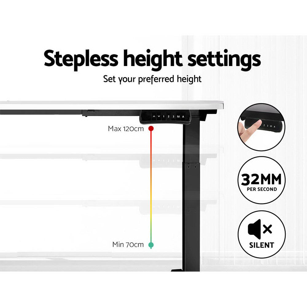 Marlook Standing Desk Motorised Dual Motor White 140CM