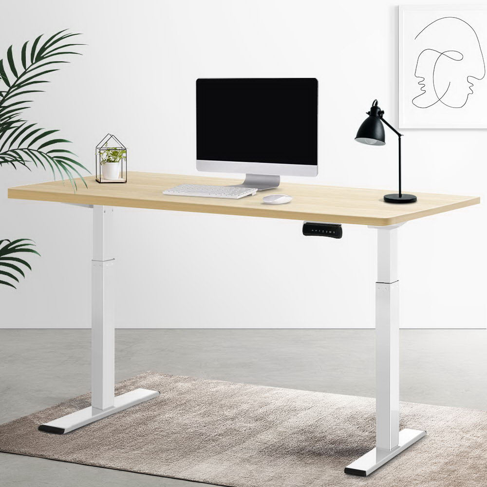 Marlook Standing Desk Motorised Dual Motor 120CM White Oak