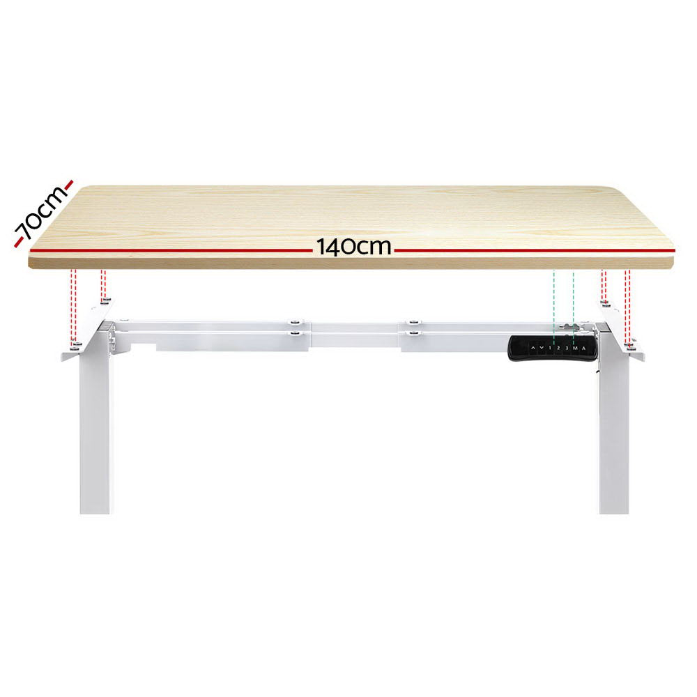 Marlook Standing Desk Motorised Dual Motor 140CM White Oak