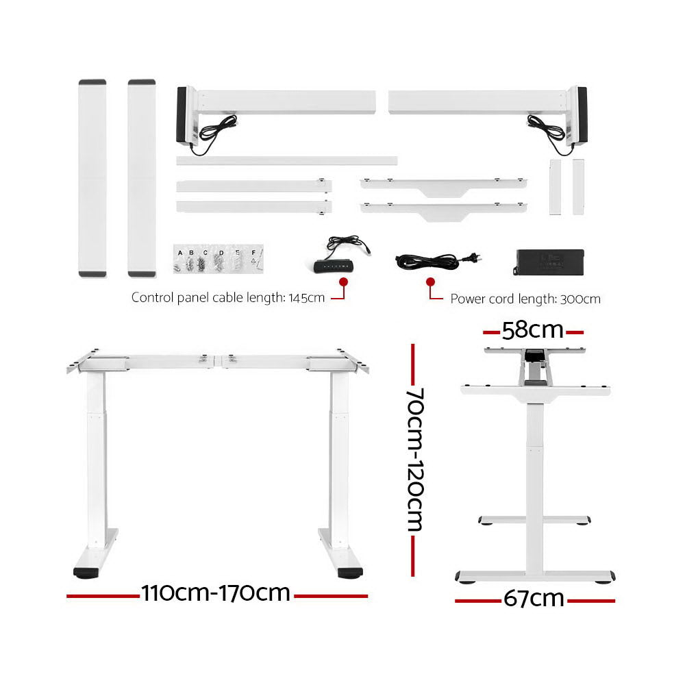 Marlook Standing Desk Motorised Dual Motor 140CM Rustic Brwon