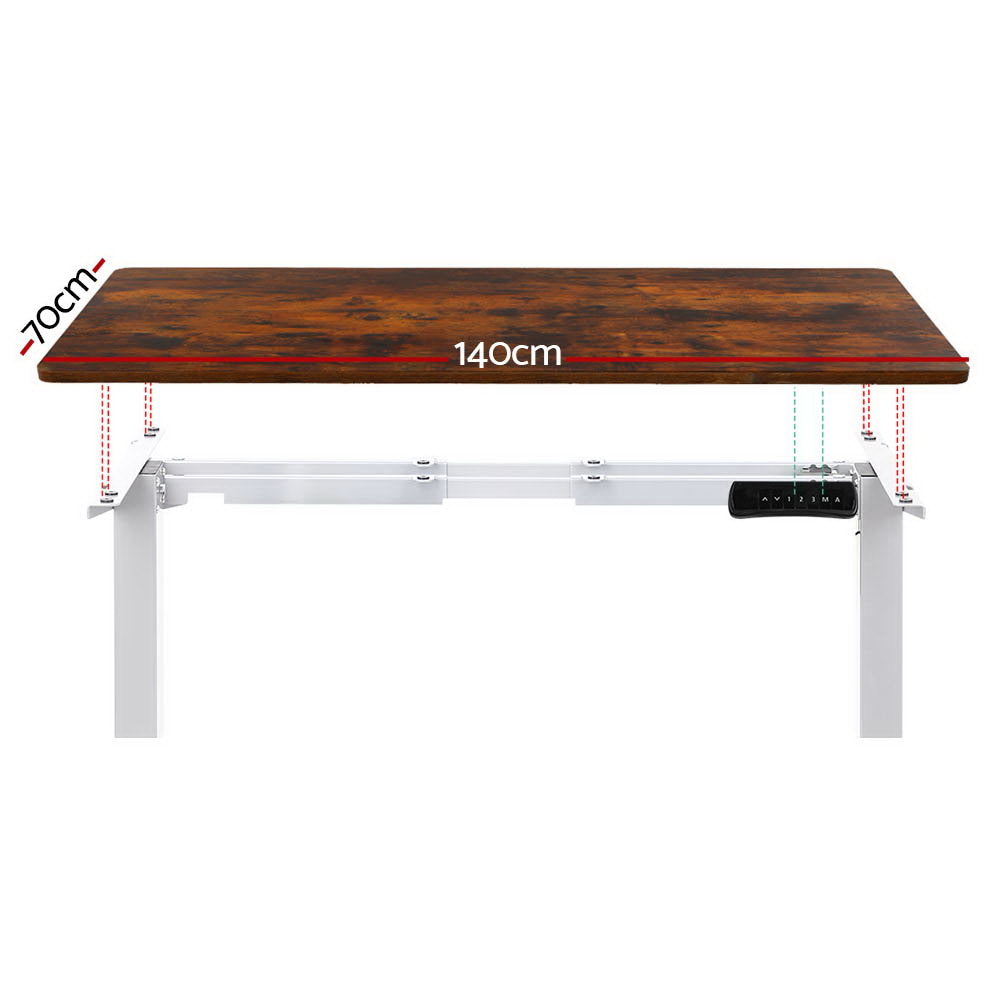Marlook Standing Desk Motorised Dual Motor 140CM Rustic Brwon