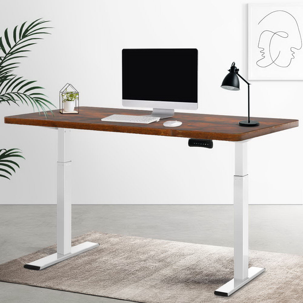 Marlook Standing Desk Motorised Dual Motor 140CM Rustic Brwon