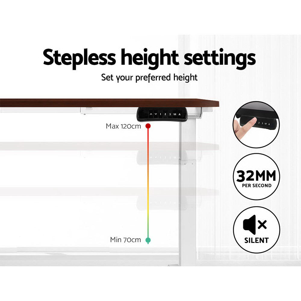 Marlook Standing Desk Motorised Dual Motor 120CM Walnut