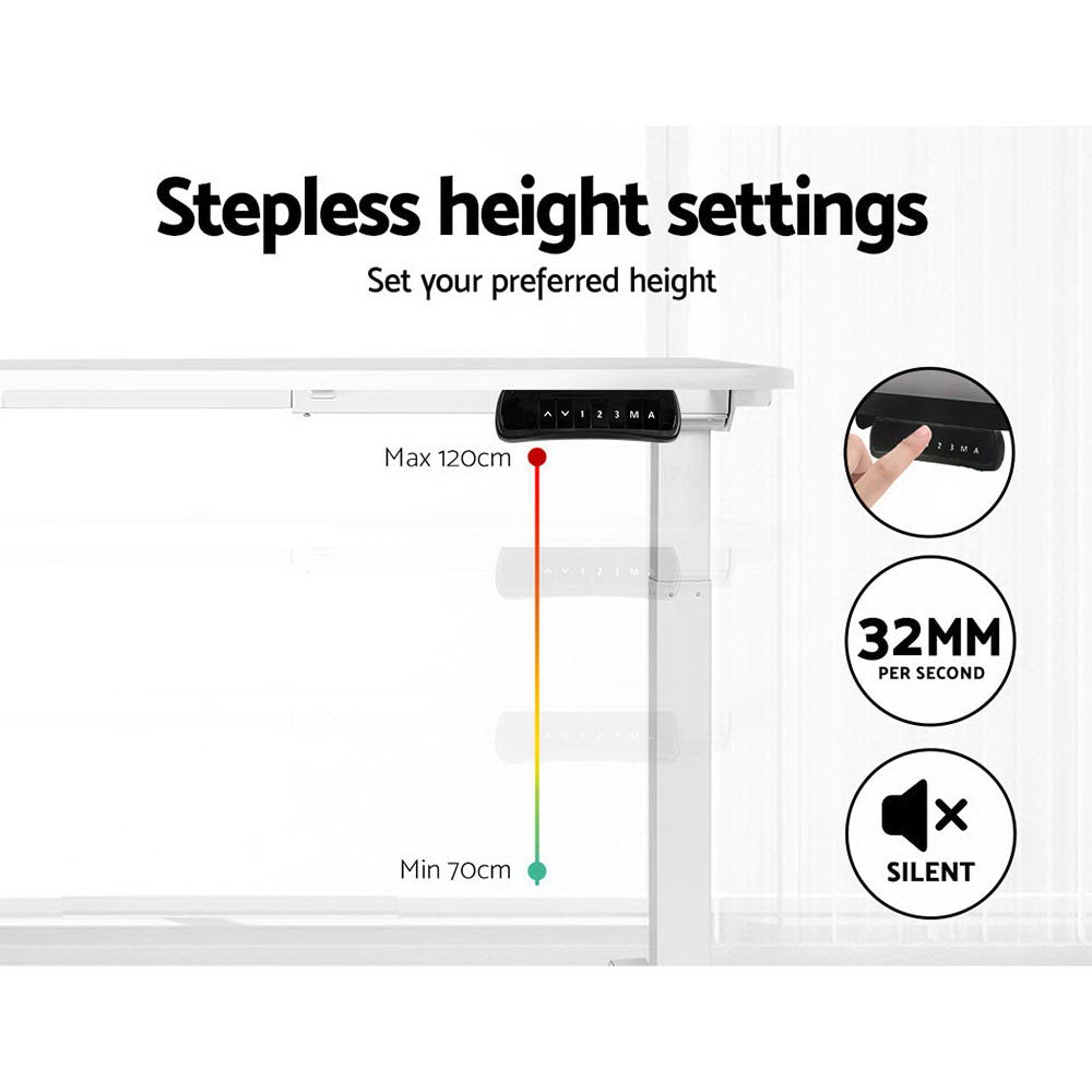 Marlook Standing Desk Motorised Dual Motor 140CM White