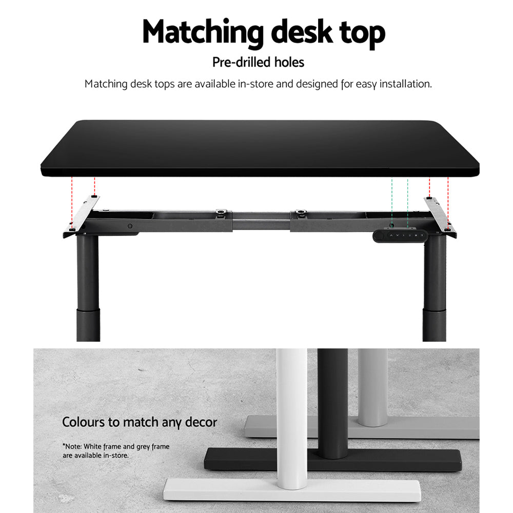 Marlook Standing Desk Frame Only Dual Motor Motorised Adjustable 125KG Load Black