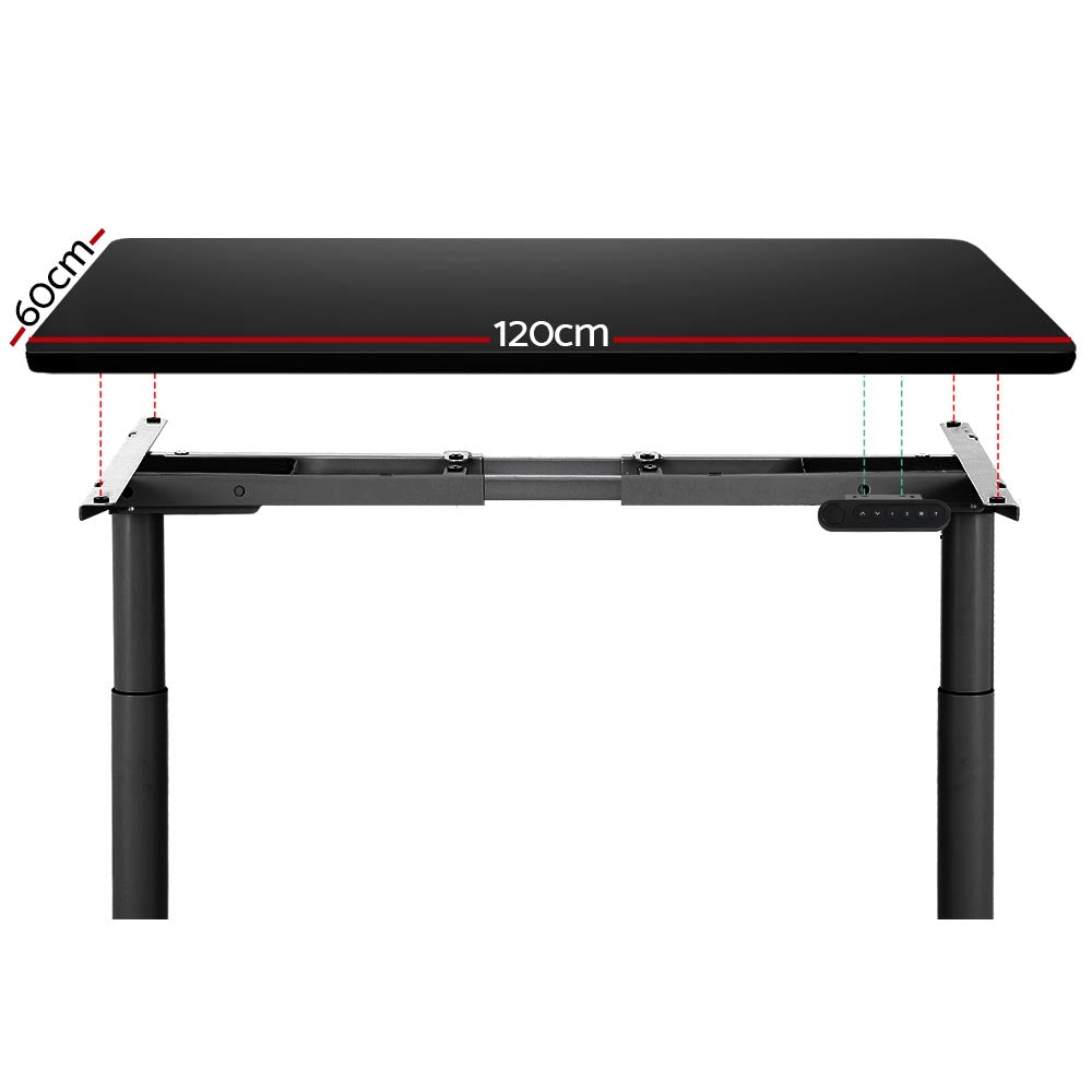 Marlook Standing Desk Motorised Electric Dual Motor Black 120CM
