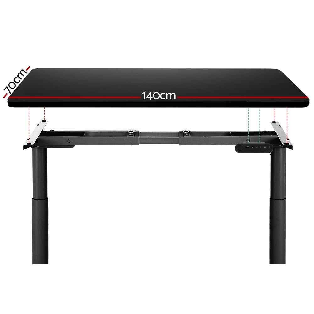 Marlook Standing Desk Motorised Electric Dual Motor Black 140CM