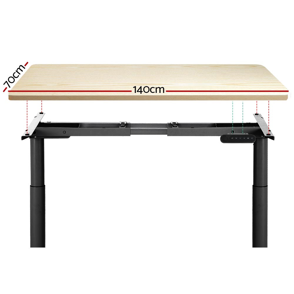 Marlook Standing Desk Motorised Electric Dual Motor White Oak 140CM