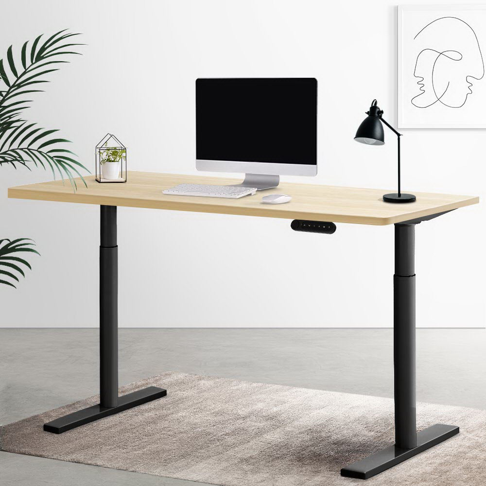 Marlook Standing Desk Motorised Electric Dual Motor White Oak 140CM