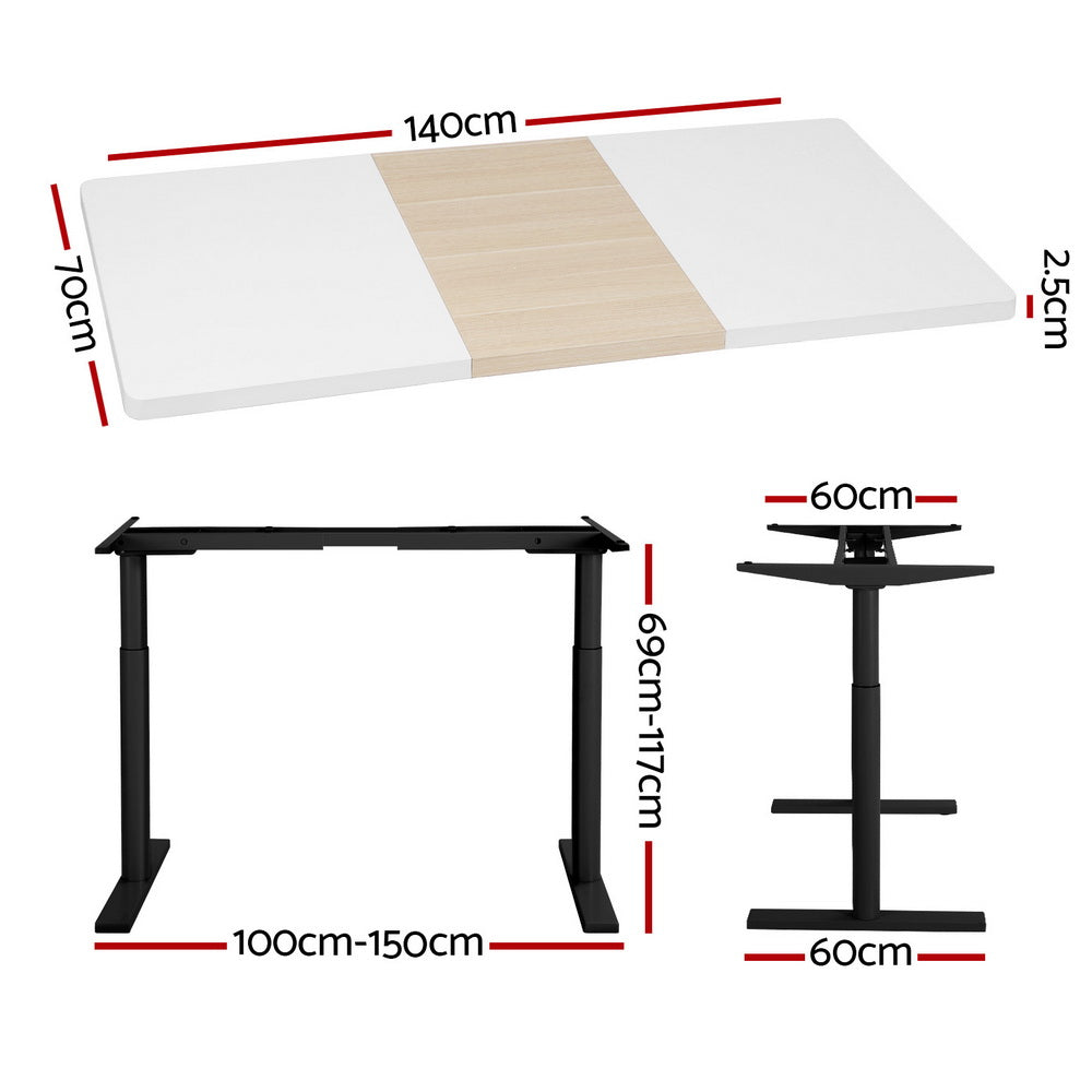 Marlook Standing Desk Motorised Electric Dual Motor 140CM