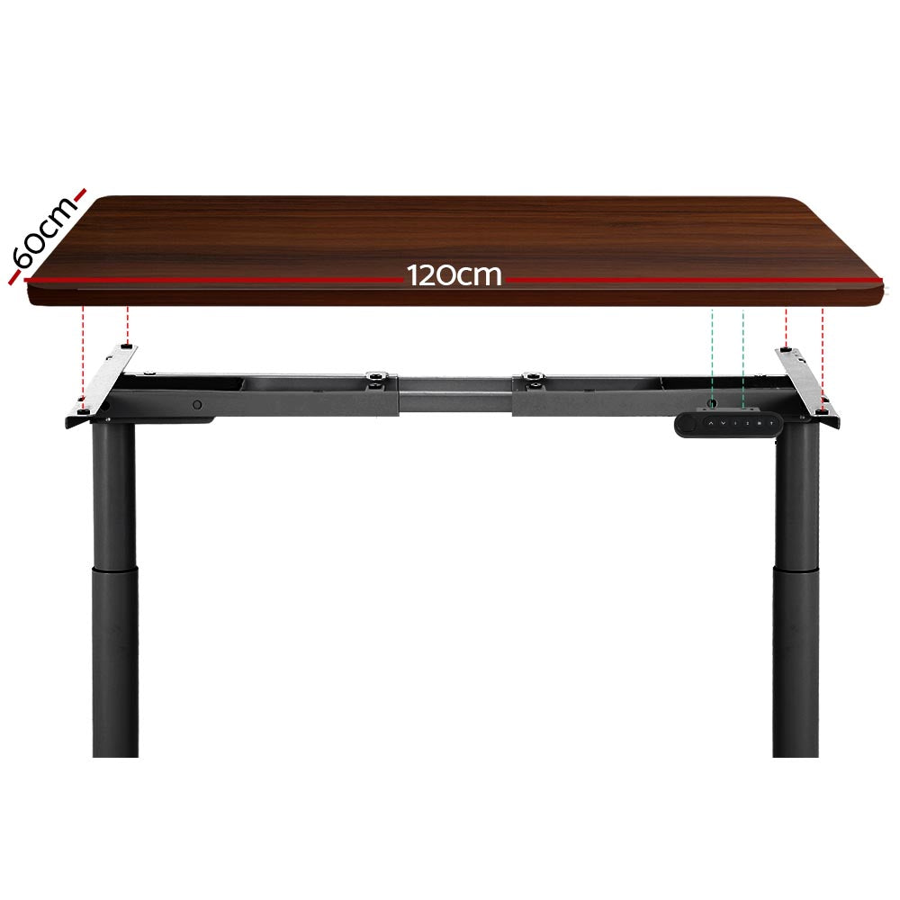 Marlook Standing Desk Motorised Electric Dual Motor Walnut 120CM