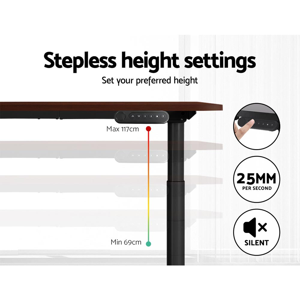 Marlook Standing Desk Motorised Electric Dual Motor Walnut 120CM