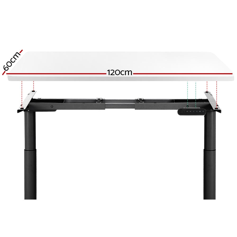 Marlook Standing Desk Motorised Electric Dual Motor White 120CM