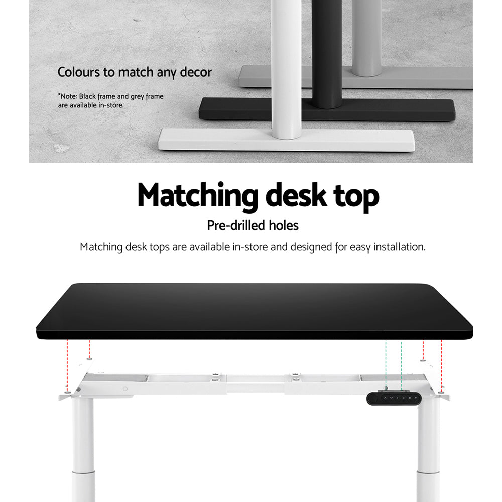 Marlook Standing Desk Frame Only Dual Motor Motorised Adjustable 125KG Load White