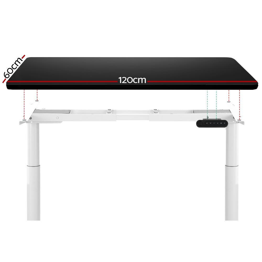 Marlook Standing Desk Motorised Electric Dual Motor 120CM Black