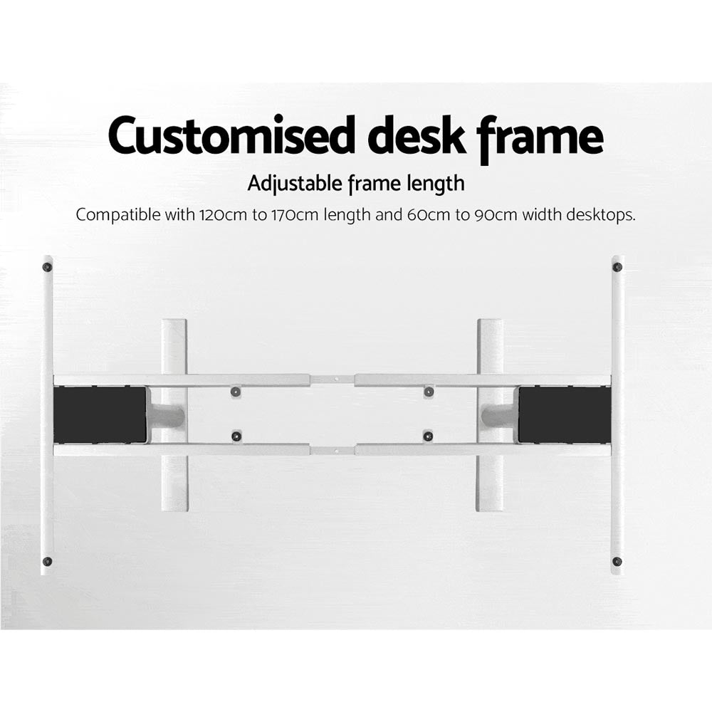 Marlook Standing Desk Motorised Electric Dual Motor 140CM White Oak