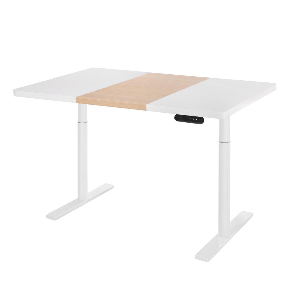 Marlook Standing Desk Motorised Electric Dual Motor Splice White Pine 120CM