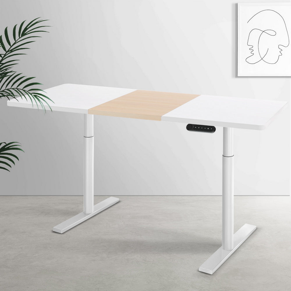 Marlook Standing Desk Motorised Electric Dual Motor 140CM White Pine