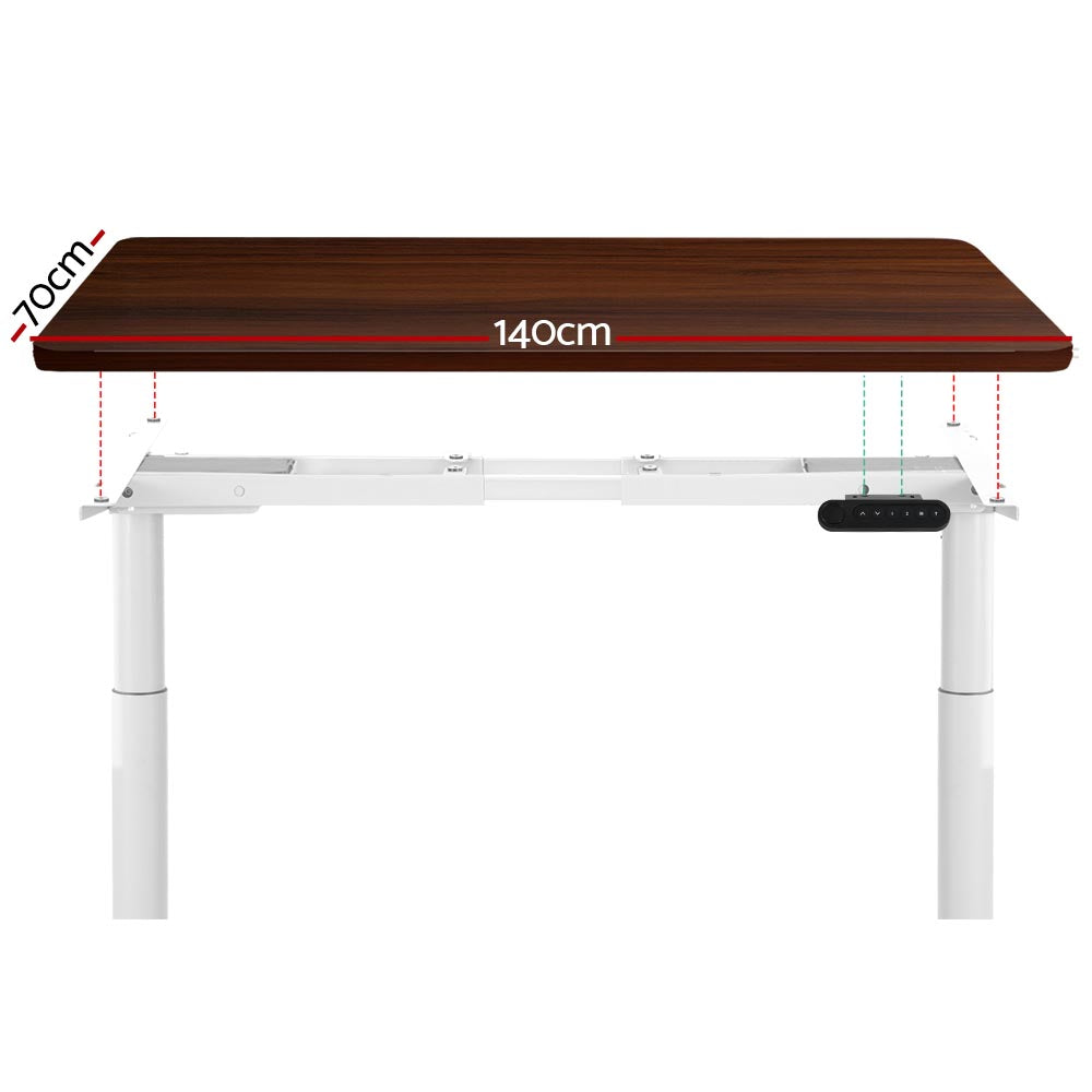 Marlook Standing Desk Motorised Electric Dual Motor 140CM Walnut