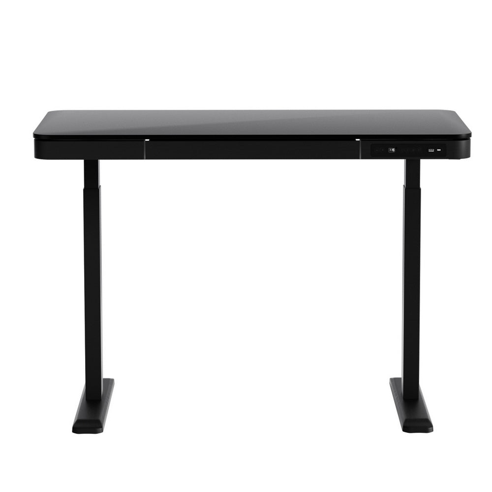 Marlook Standing Desk Motorised Electric Dual Motor Drawer 120CM Black