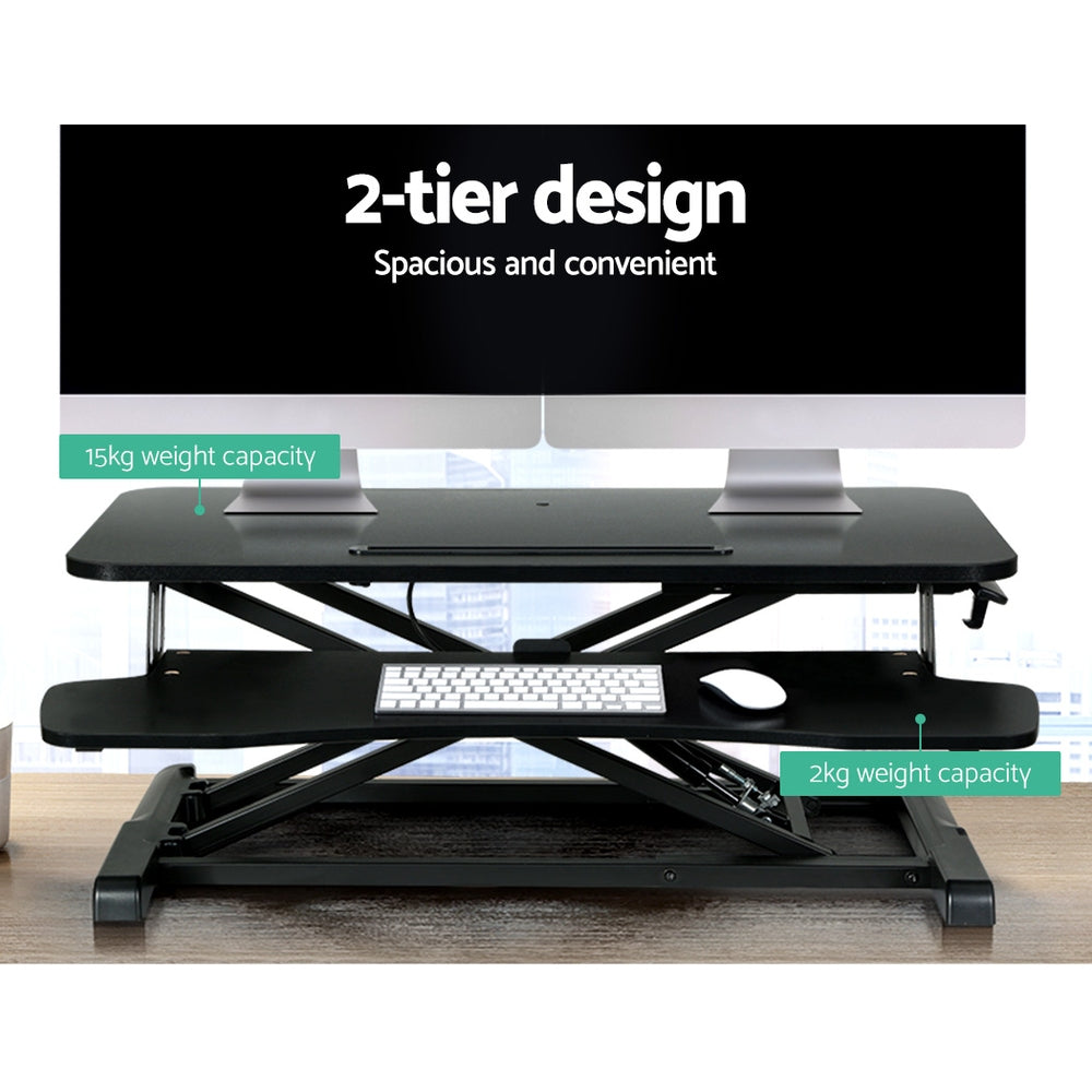 Marlook Standing Desk Riser Height Adjustable Black 80CM