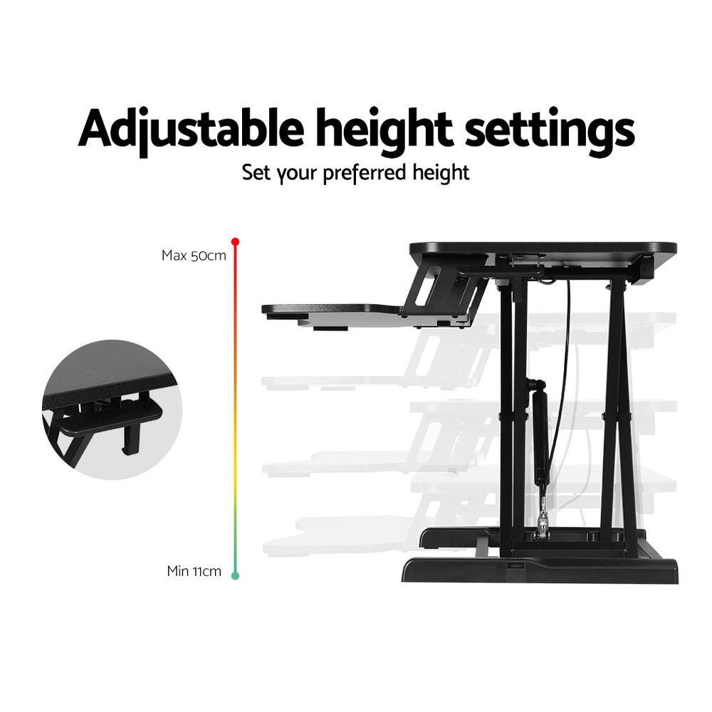 Marlook Standing Desk Riser Height Adjustable Black 80CM