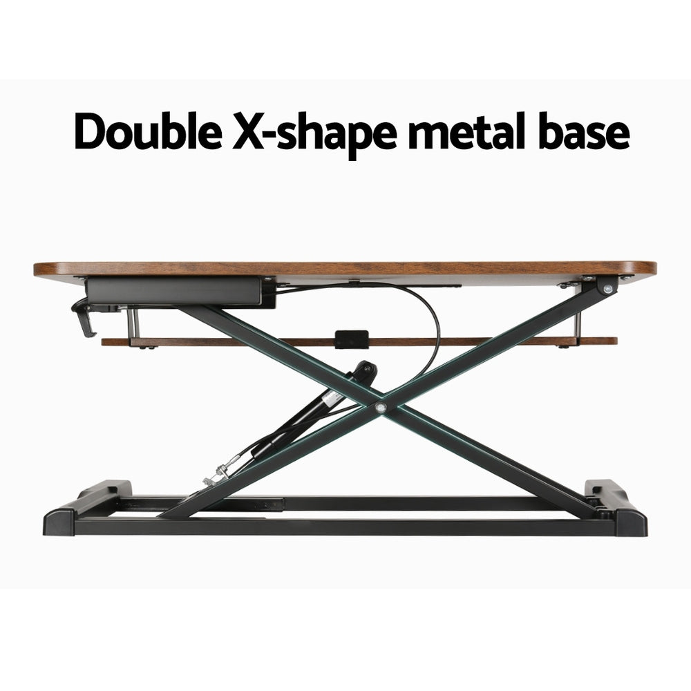 Marlook Standing Desk Riser Height Adjustable Rustic Brown 80CM