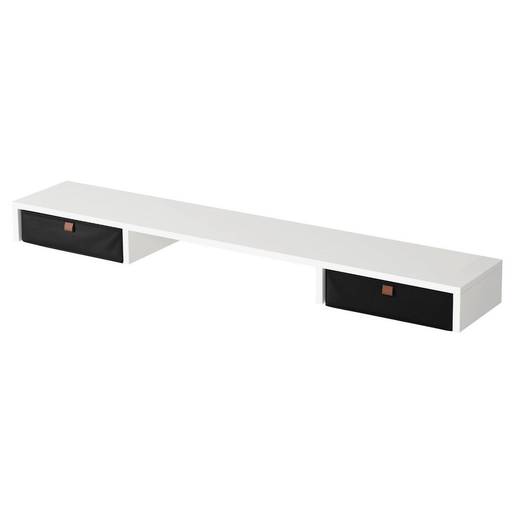 Marlook Standing Desk Desktop Storage Rack Shelf Removable Bookshelf Drawer 120cm