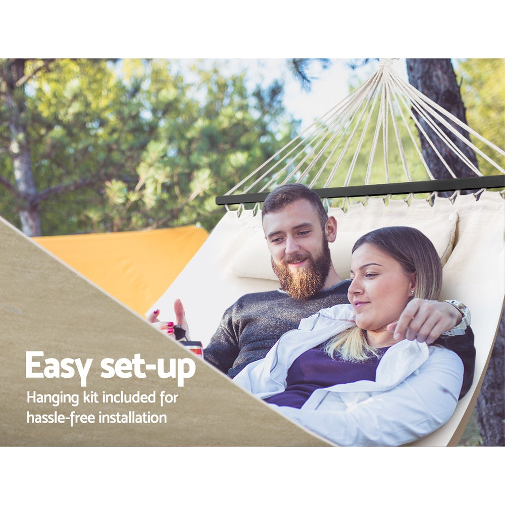 Marlook Hammock Bed Outdoor Camping Portable Hanging Chair 2 Person Piillow