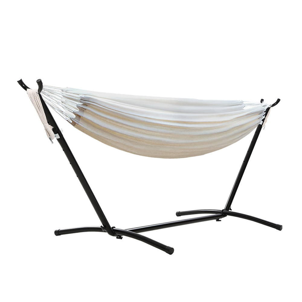 Marlook Hammock Bed Camping Chair Outdoor Lounge Single Cotton with Stand
