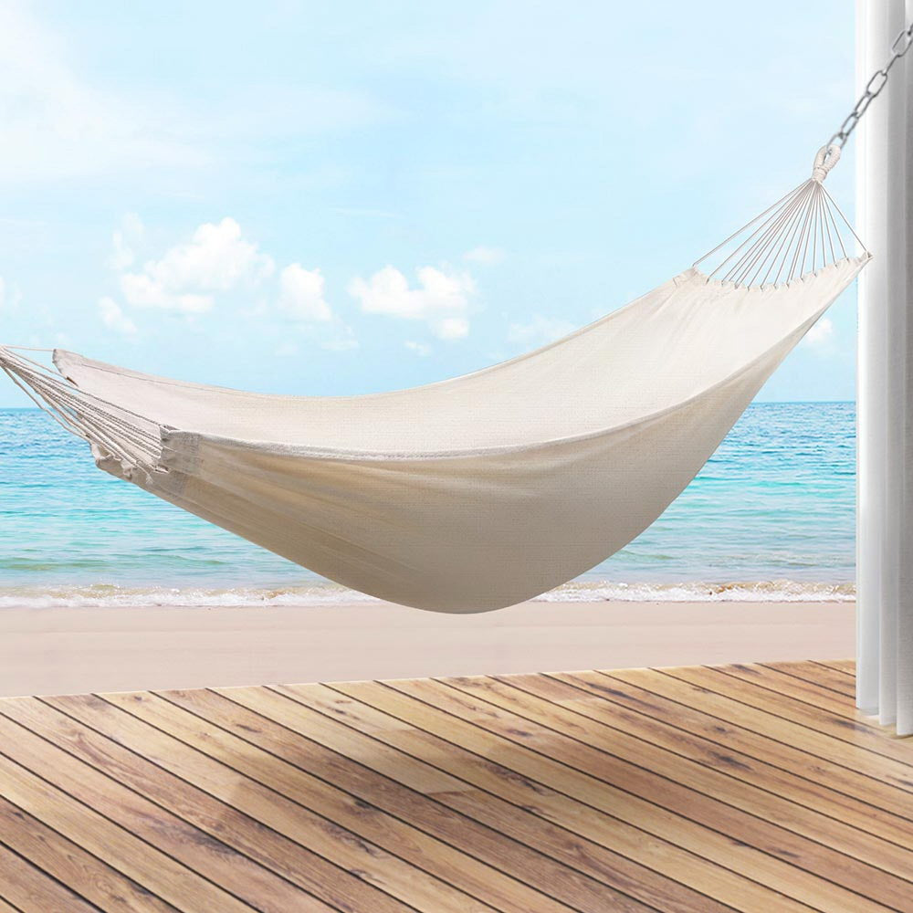 Marlook Hammock Bed w/ Travel Bag Outdoor Lounge Chair Cream