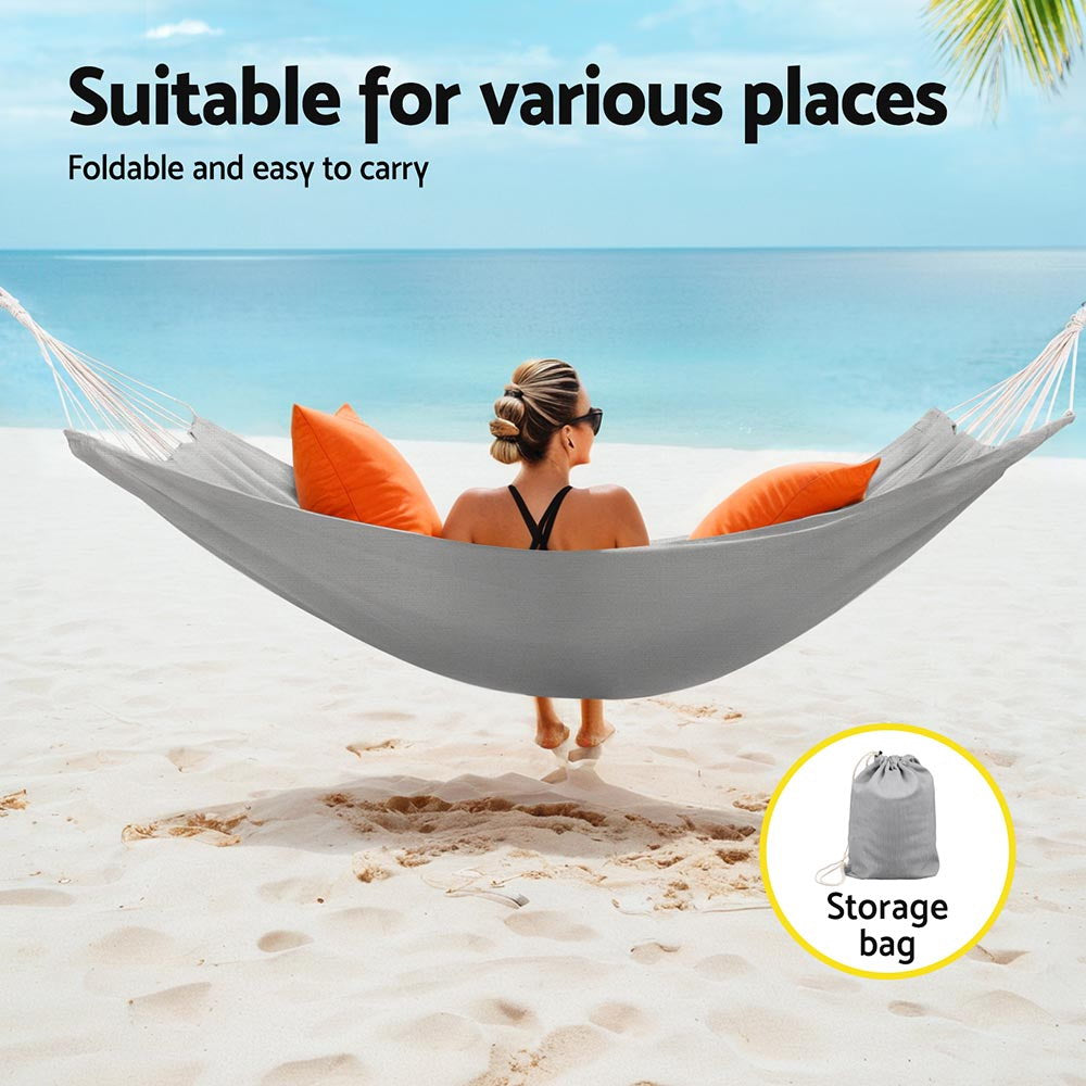 Marlook Hammock Bed w/ Travel Bag Outdoor Lounge Chair Grey