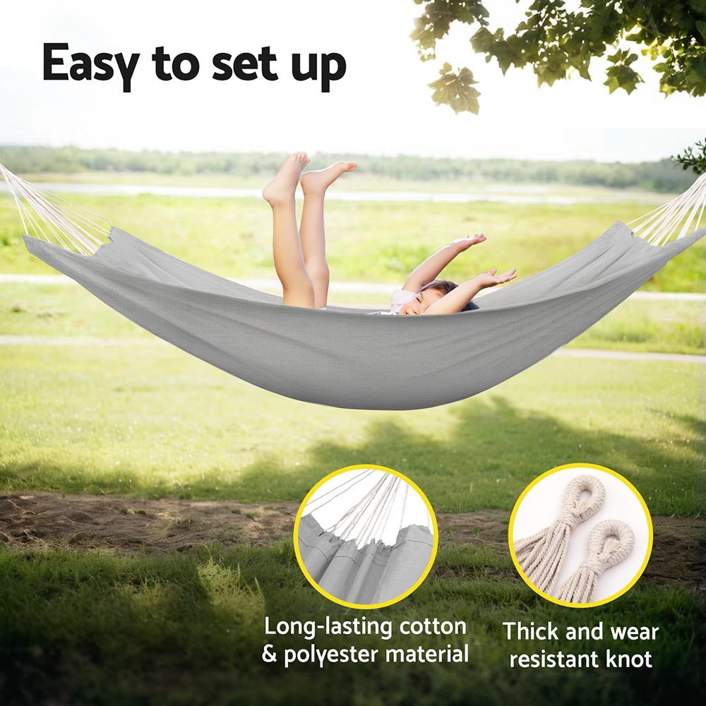 Marlook Hammock Bed w/ Travel Bag Outdoor Lounge Chair Grey