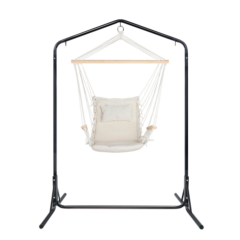 Marlook Outdoor Hammock Chair with Stand Swing Hanging Hammock Garden Cream