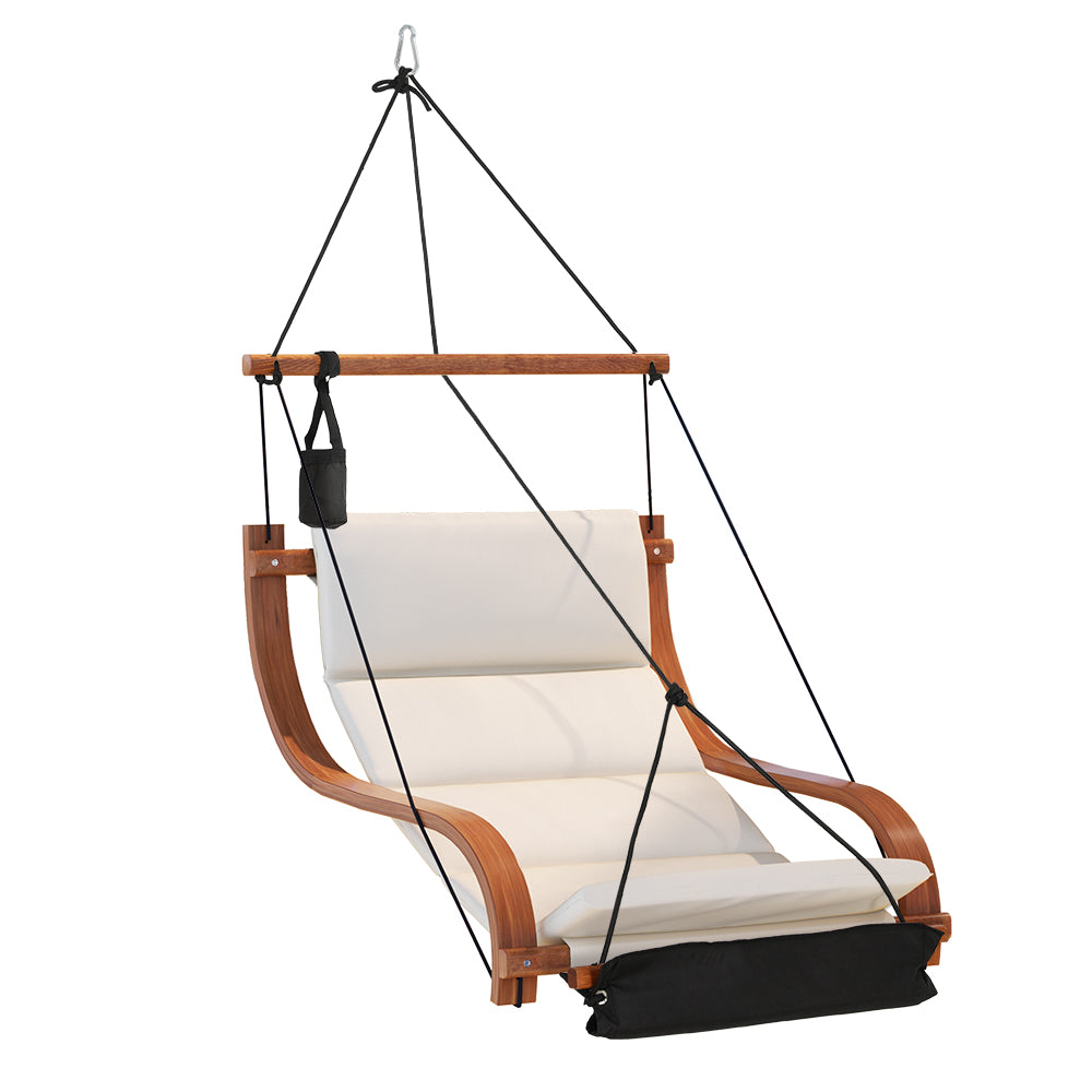 Marlook Hammock Chair Wooden Hanging Indoor Outdoor Lounge Patio