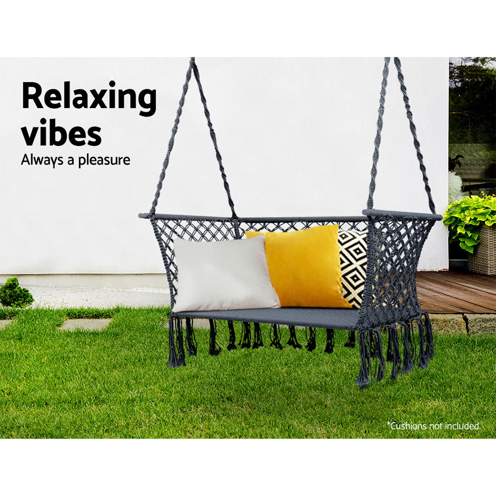 Marlook Hammock Chair Outdoor Portable Camping Hammocks 2 Person Grey