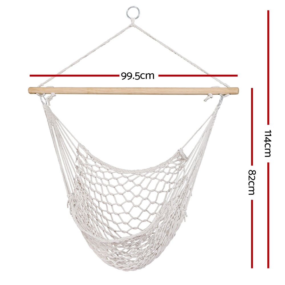Marlook Hammock Chair Outdoor Hanging Camping Mesh Indoor Cream