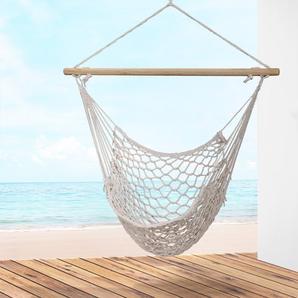 Marlook Hammock Chair Outdoor Hanging Camping Mesh Indoor Cream