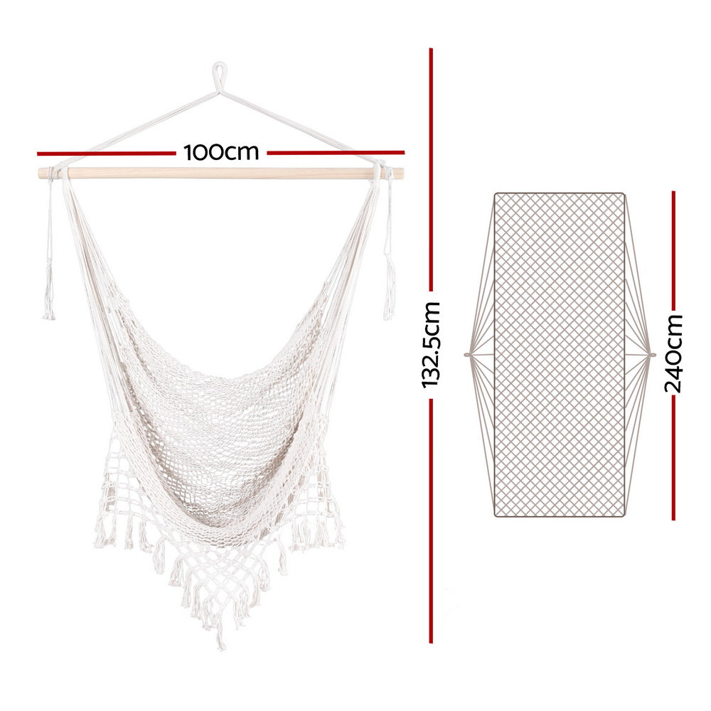 Marlook Hammock Chair Swing Camping Mesh Cream