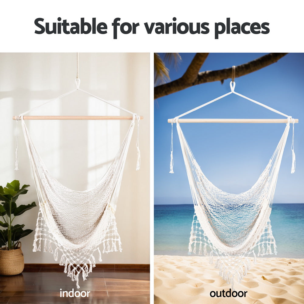 Marlook Hammock Chair Swing Camping Mesh Cream
