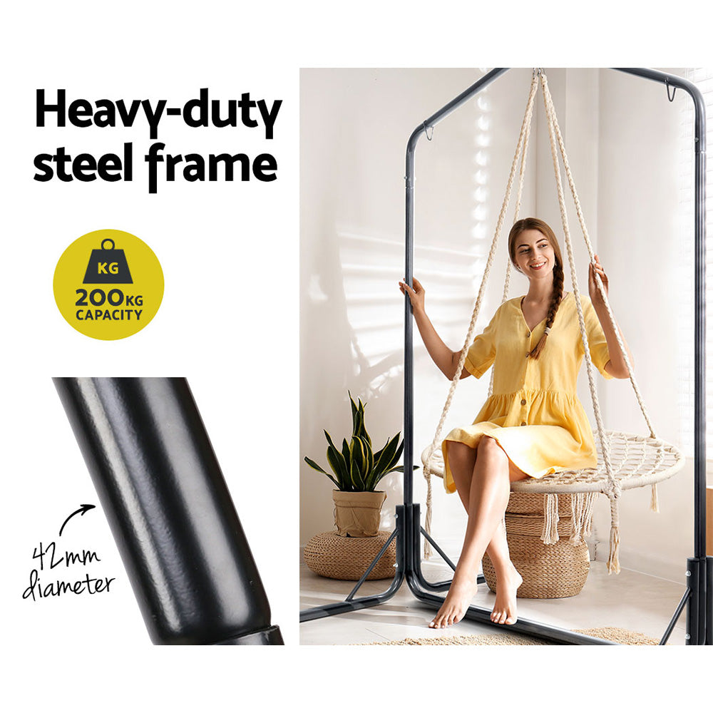 Marlook Hammock Chair with Stand Nest Web Outdoor Swing 100cm