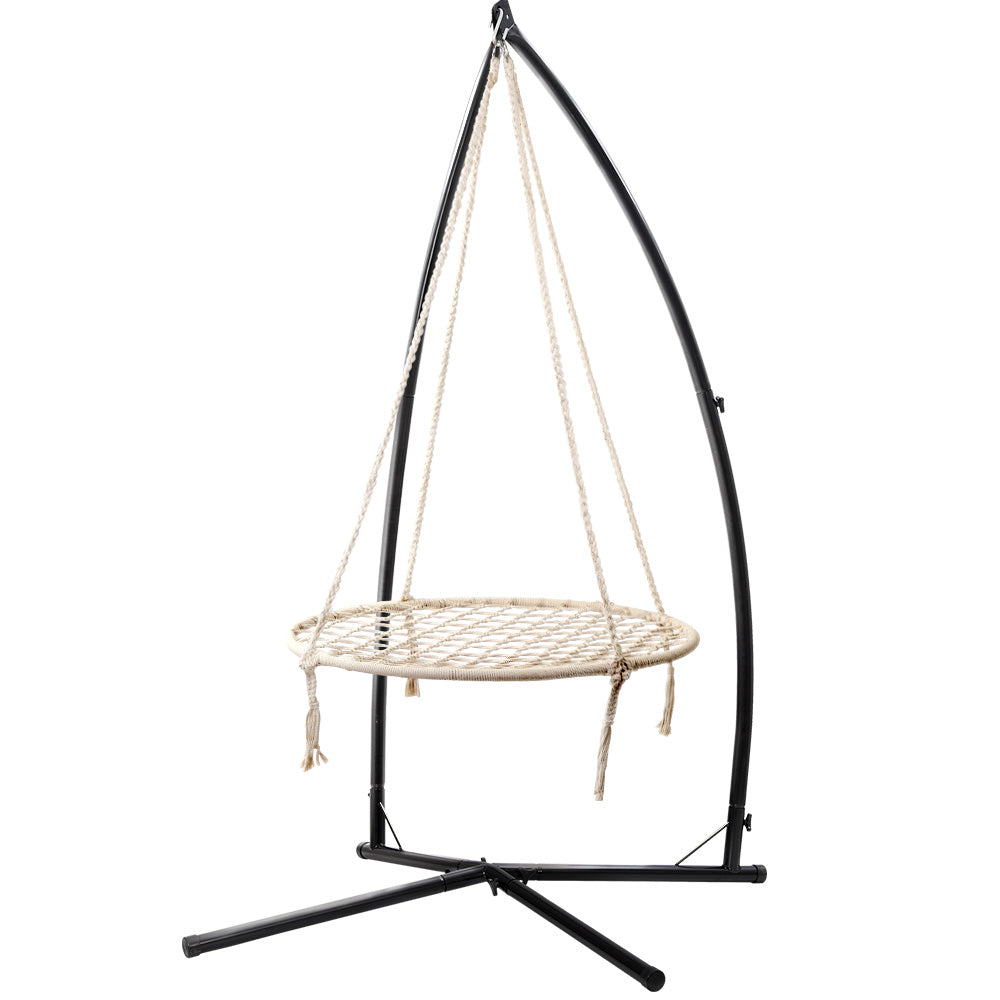 Marlook Hammock Chair Nest Web Outdoor Swing with Steel Stand 100cm