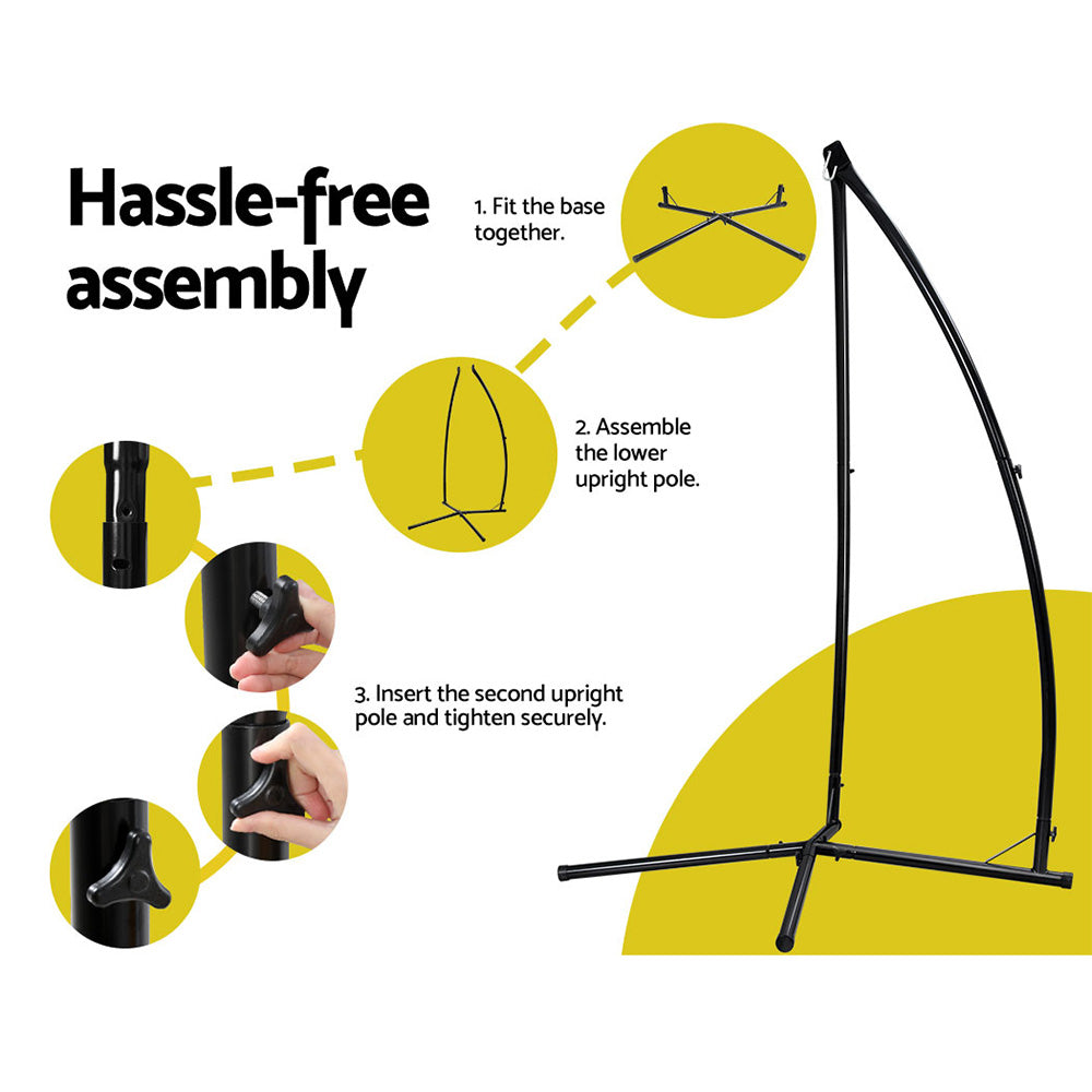 Marlook Hammock Chair Nest Web Outdoor Swing with Steel Stand 100cm