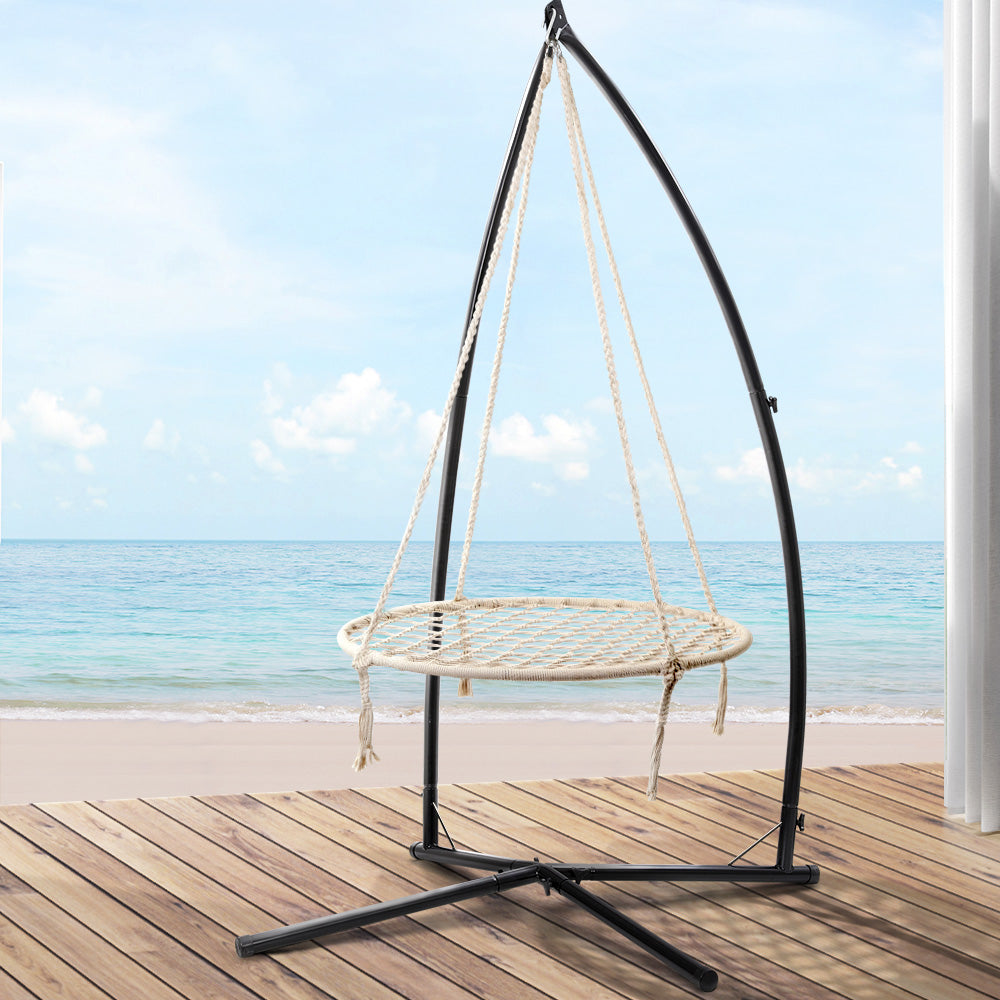 Marlook Hammock Chair Nest Web Outdoor Swing with Steel Stand 100cm