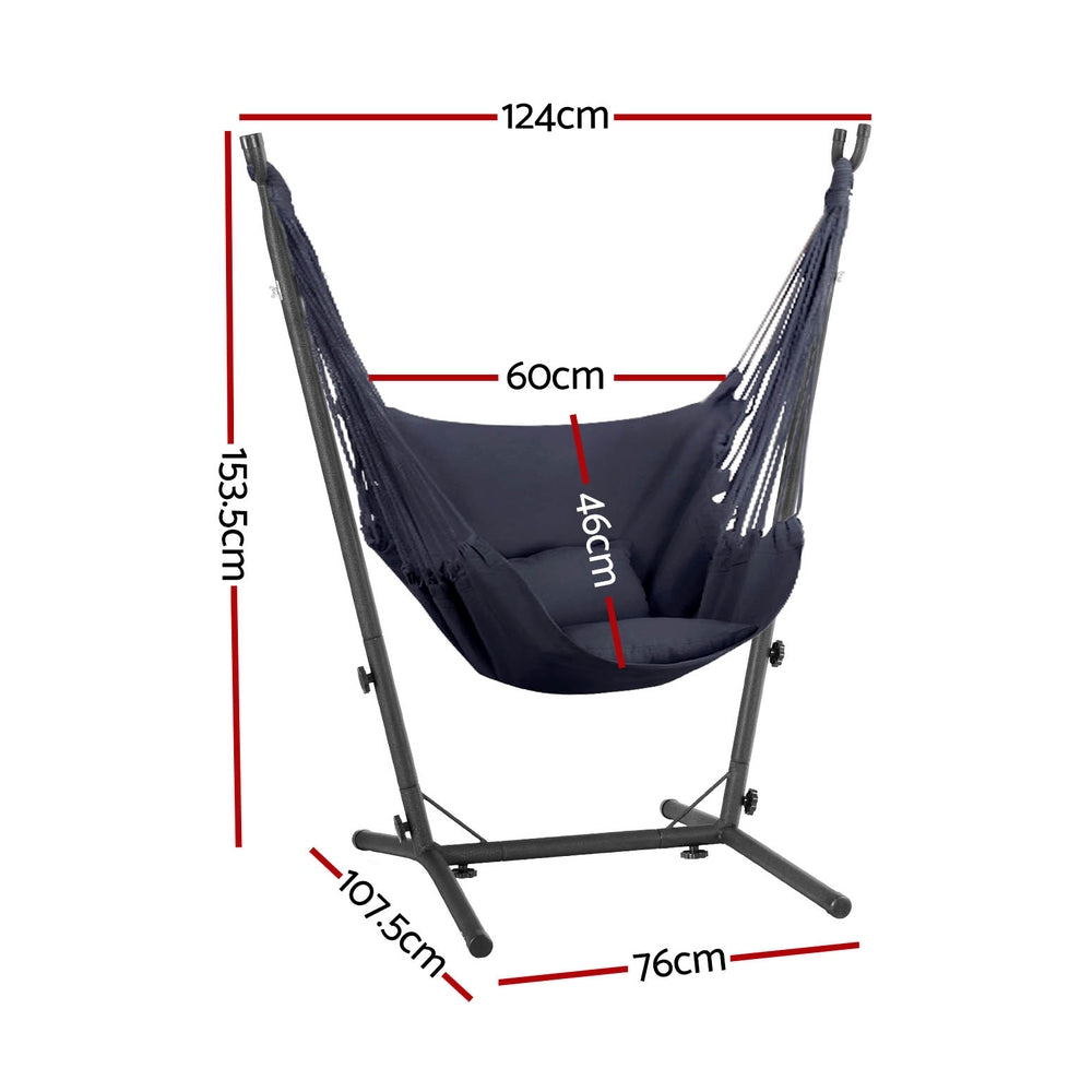 Marlook Hammock Chair Outdoor Camping Hanging with Stand Grey