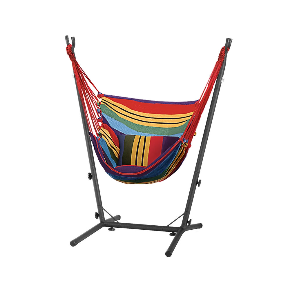 Marlook Hammock Chair Outdoor Camping Hanging with Stand Rainbow