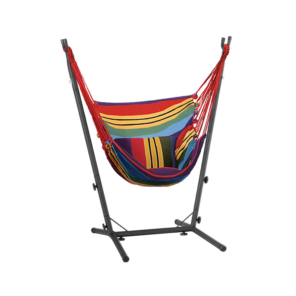 Marlook Hammock Chair Outdoor Camping Hanging with Stand Rainbow